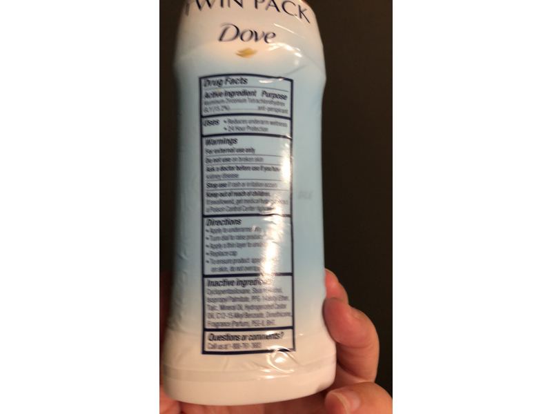 Dove Anti-Perspirant Deodorant Invisible Solid, Powder, Twin Pack 5.20 oz