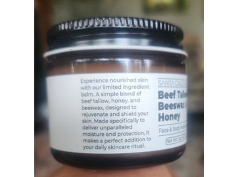 Santa Cruz Paleo Skin Moisturizer, Beef Tallow + Beeswax & Honey, 2 oz/56.7 g