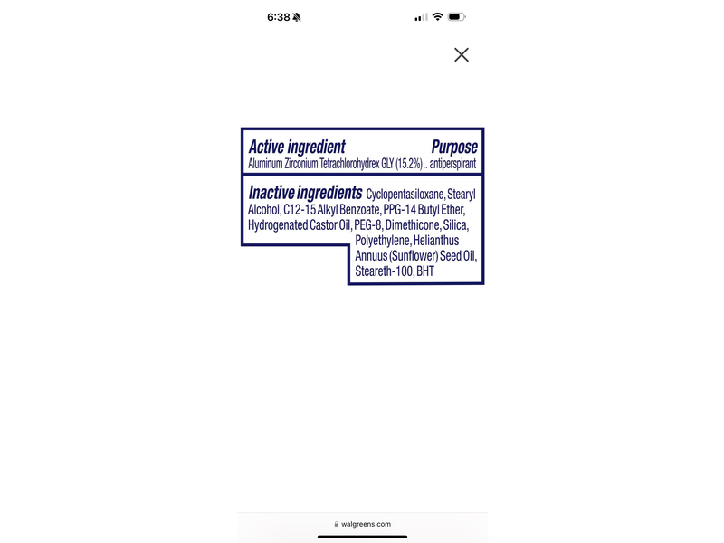 Dove Sensitive Antiperspirant Deodorant, 2.6 oz/74 g