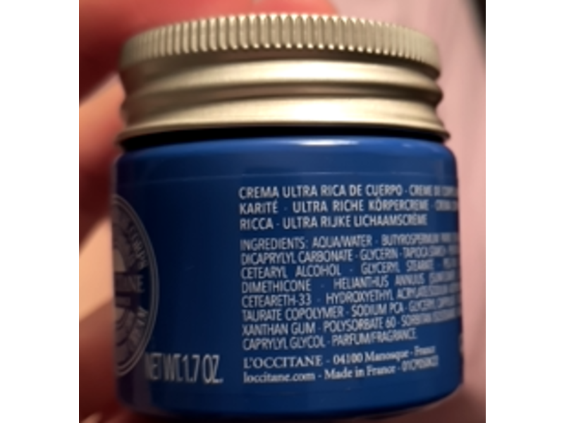 L'Occitane Ultra Rich Body Cream, 1.7 oz/50 mL