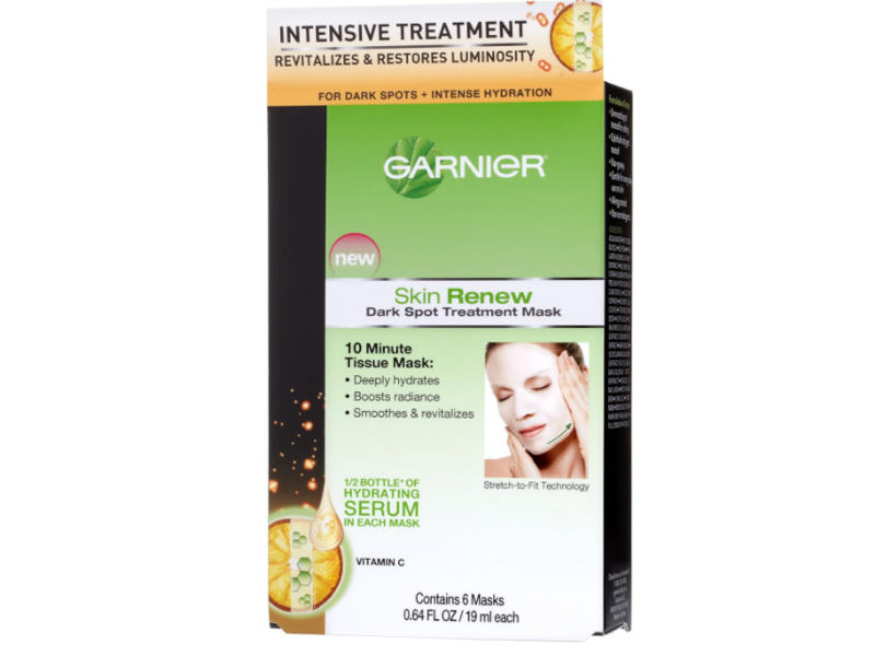Garnier Skin Renew Dark Spot Treatment Mask, Vitamin C, 0.64 fl oz/19 mL, 6 Count