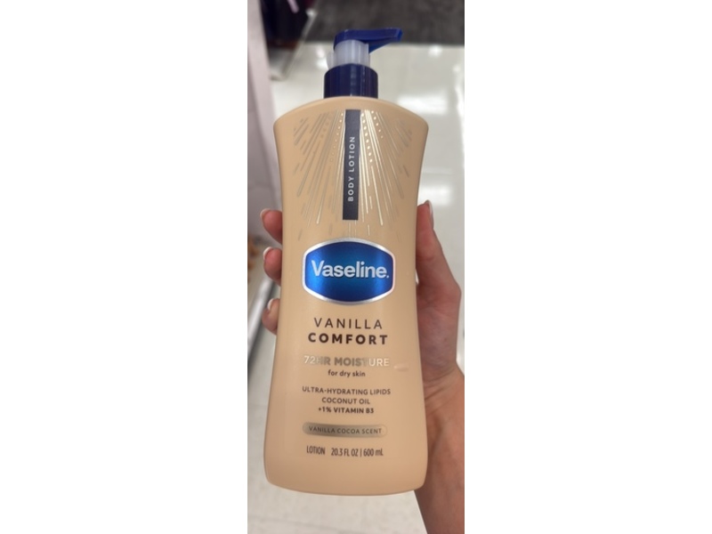 Vaseline Comfort Body Lotion, Vanilla Cocoa Scent, 20.3 fl oz/600 mL