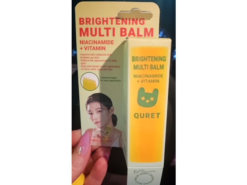 Quret Brightening Multi Balm, Niacinamide + Vitamin, 0.32 oz/10 g