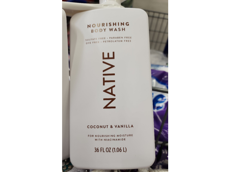 Native Nourishing Body Wash, Coconut & Vanilla, 36 fl oz/1.06 L