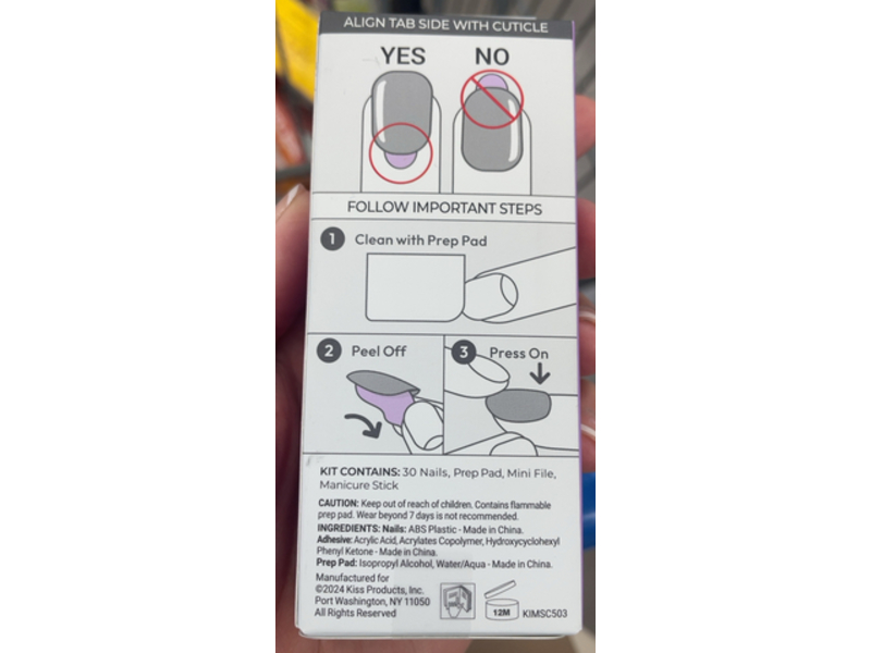 Impress The No Glue Manicure Kit, Chic French, 30 Count