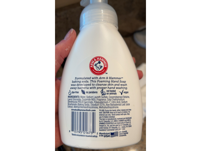 Arm & Hammer Essentials Foaming Hand Soap, Lavender Vanilla, 12.5 fl oz/369 mL