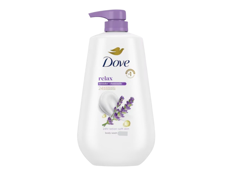 Dove Relaxing Nourishing Body Wash, Lavender Oil & Chamomile, 34 fl oz/1 L, Pack Of 3