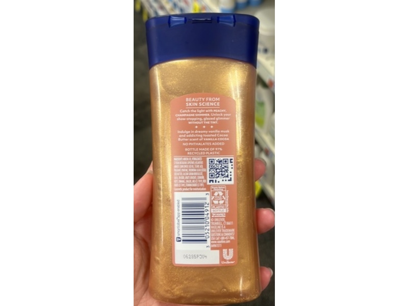 Vaseline Glazed & Glisten Sunlit Glow Gel Shimmering Oil, Vanilla Cocoa, 6.8 fl oz/200 mL