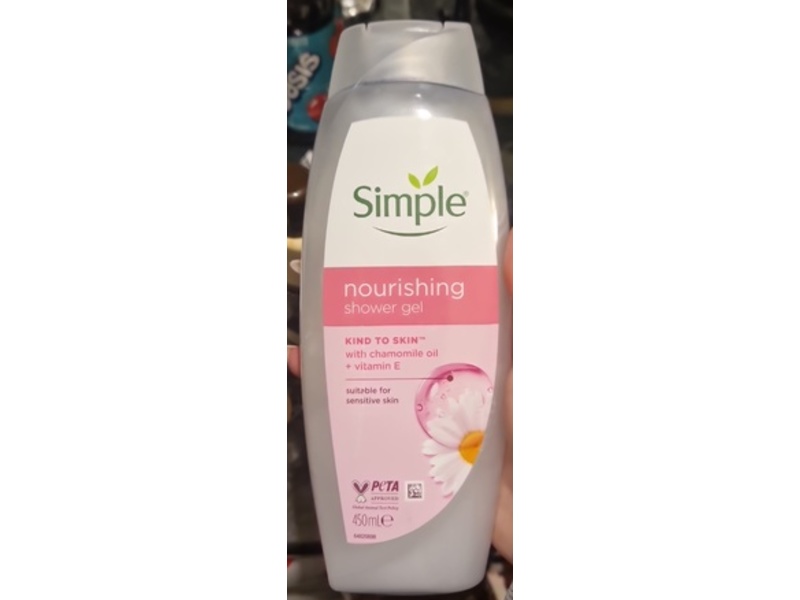 Simple Nourishing Shower Gel, Chamomile Oil+Vitamin E, 450 mL