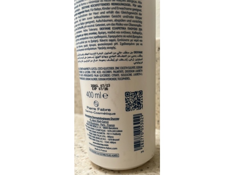 Ducray Dexyane Ultra-Rich Cleansing Gel, 400 mL