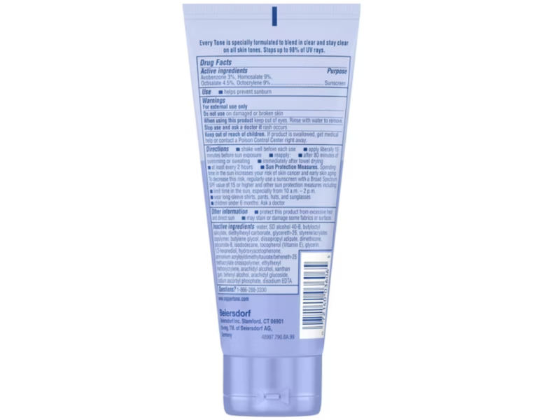 Coppertone Every Tone Sunscreen Lotion, SPF 50, 7 fl oz/207 mL