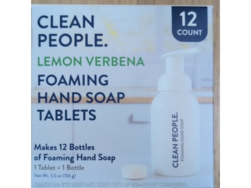 Clean People. Foaming Hand Soap Tablets, Lemon Verbena, 5.5 oz/156 g, 12 Count