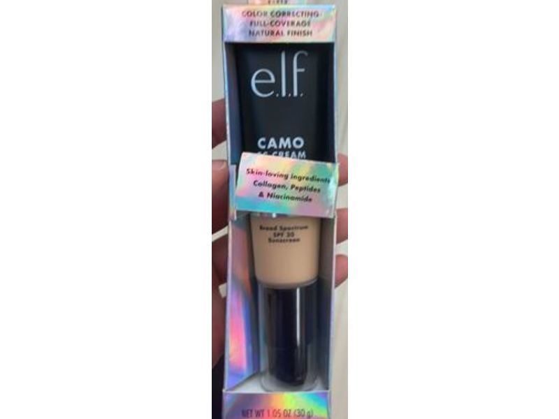 e.l.f Camo Cc Cream, SPF 30, Light 210 N, 1.05 oz/30 g