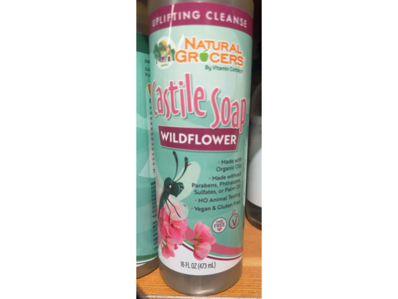 Natural Grocers Castile Soap, Wildflower, 16 fl oz/473 mL