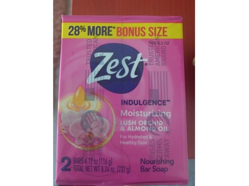 Zest Nourishing Bar Soap, Lush Orchid & Almond Oil, 4.12 oz/116 g