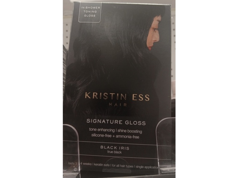 Kristin Ess Signature Hair Gloss, Black Iris True Black, 2 fl oz / 59 mL