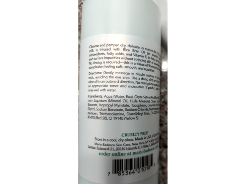 Mario Badescu Skin Care Cleansing Milk, Carnation & Rice Oil, 16 fl oz/472 mL