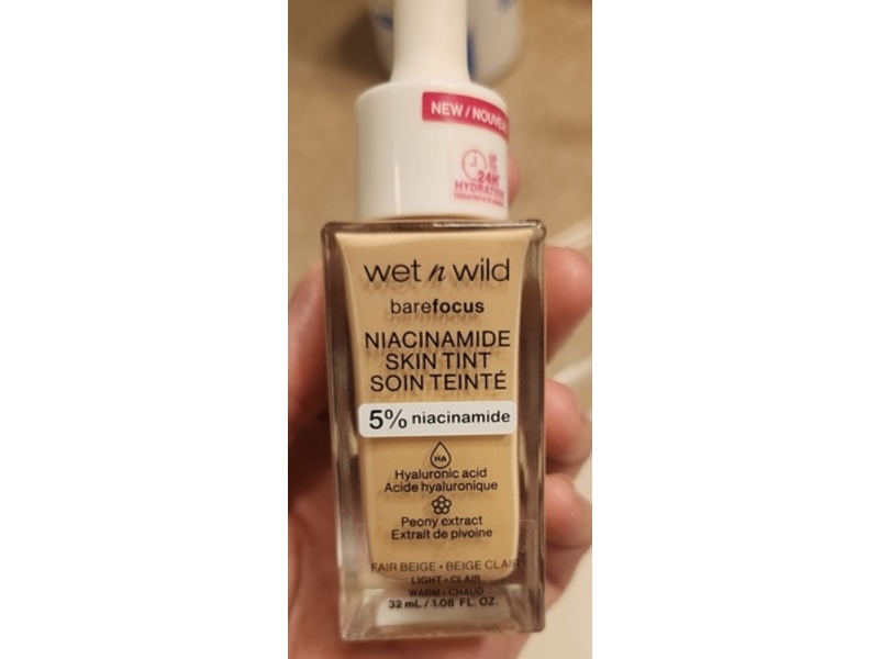 Wet N Wild Bare Focus Skin Tint Foundation, Fair Beige, 1.08 fl oz/32 mL