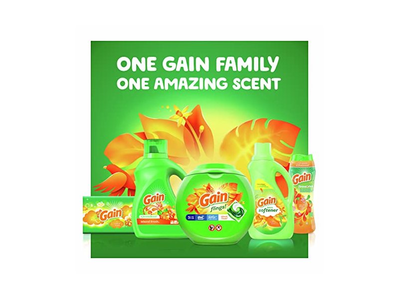 Gain Flings 3 In 1 Oxi Boost Febreze Odor Remover, Island Fresh, 60 oz/1.72 Kg