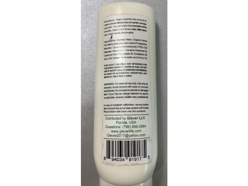 Glever Life Anti Pain Cream, 8 oz/240 mL