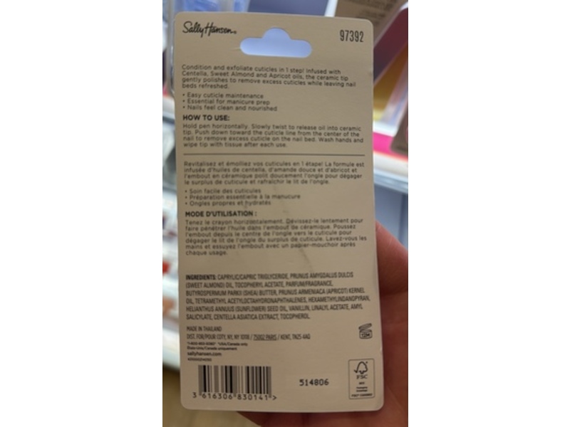 Sally Hansen Push & Buff 2 In 1 Cuticle Pen, 0.06 fl oz/1.8 mL