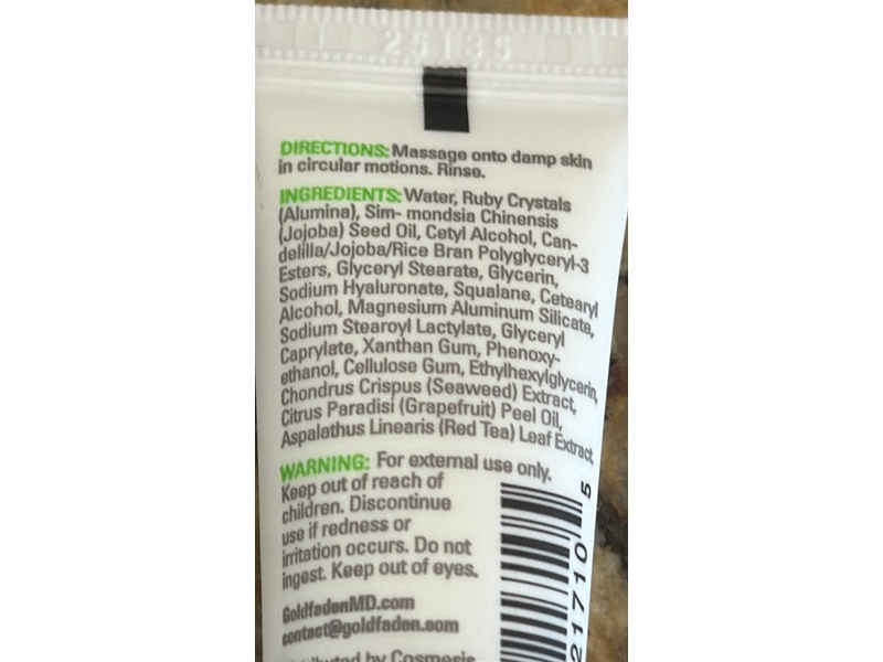 Goldfaden Md Doctor's Scrub Ruby Crystal Microderm Exfoliator, 0.34 fl oz/10 g