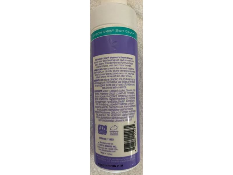 Personal Care Women's Shave Cream, Lavender & Jasmine, 7 fl oz/207 mL