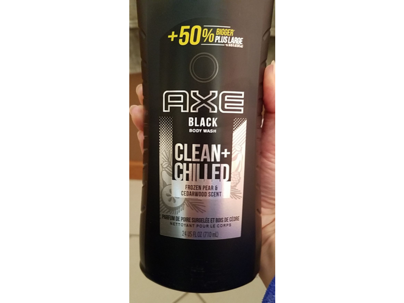 Axe Black Body Wash, Clean + Chilled, Frozen Pear & Cedarwood Scent, 24 fl oz/710 mL