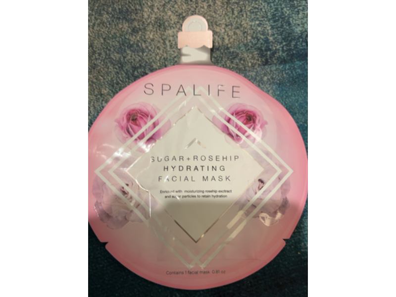 Spalife Hydrating Facial Mask, Sugar + Rosehip, 0.81 oz, 1 Count
