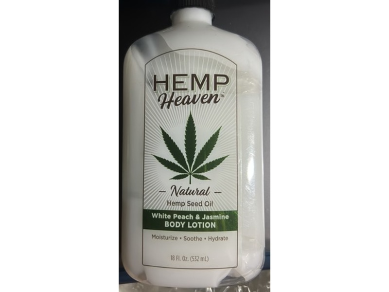 Hemp Heaven Natural Hemp Body Lotion, Peach & Jasmine, 18 fl oz/532 mL