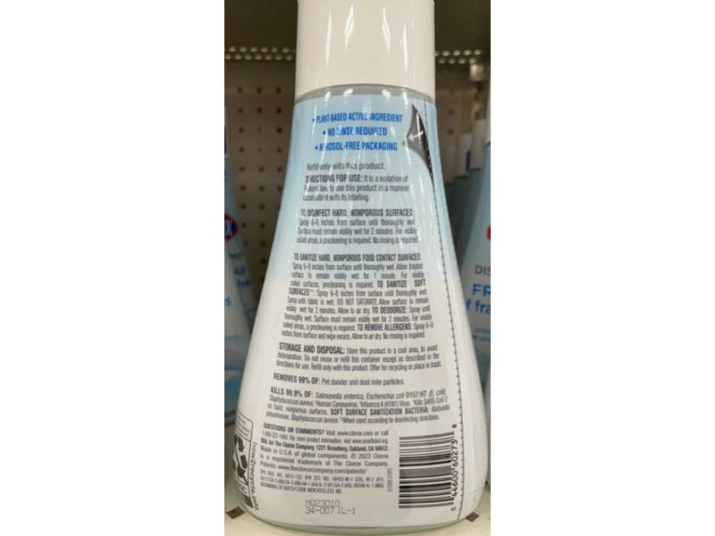 Clorox Disinfecting Mist, Free & Clear, 14 fl oz/414 mL