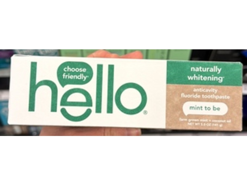 Hello Naturally Whitening Anticavity Fluoride Toothpaste, Mint To Be, 5 oz/141 g