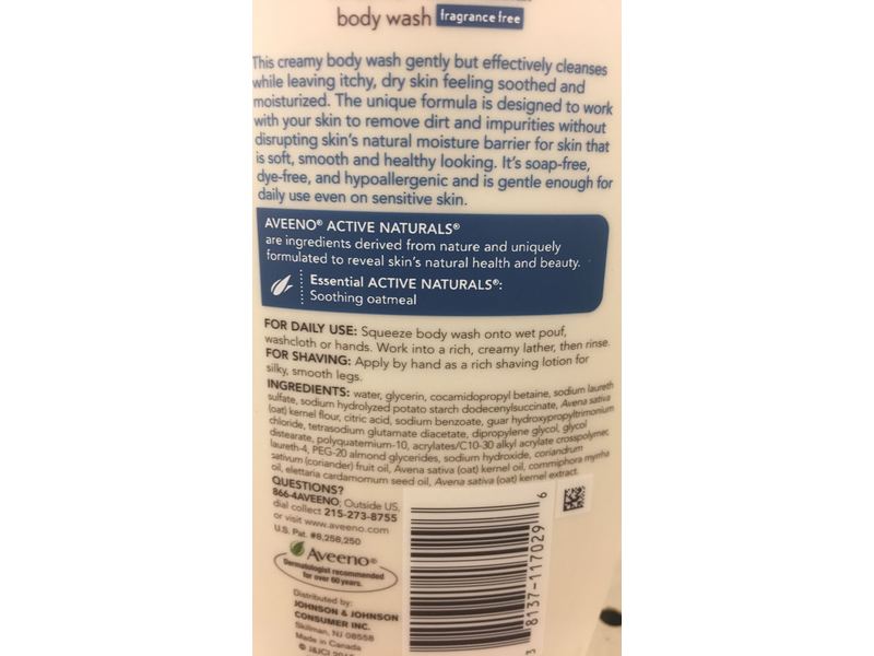 Aveeno Active Naturals Skin Relief Body Wash, 12 fl oz/354 mL