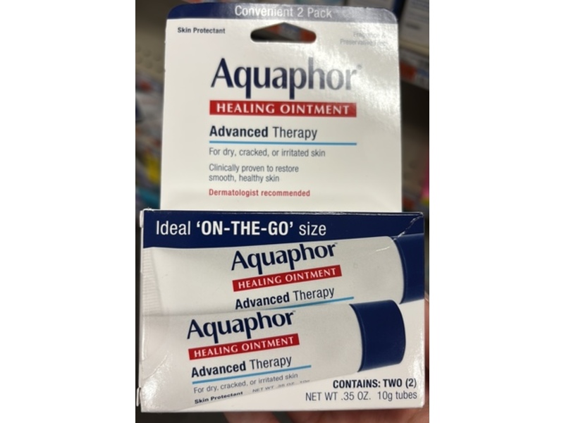 Aquaphor Healing Ointment, Advanced Therapy, 0.35 oz/10 g, Pack Of 2