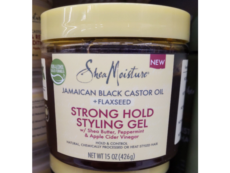 Shea Moisture Strong Hold Styling Gel, Shea Butter, Peppermint & Apple Cider Vinegar, 15 oz/426 g