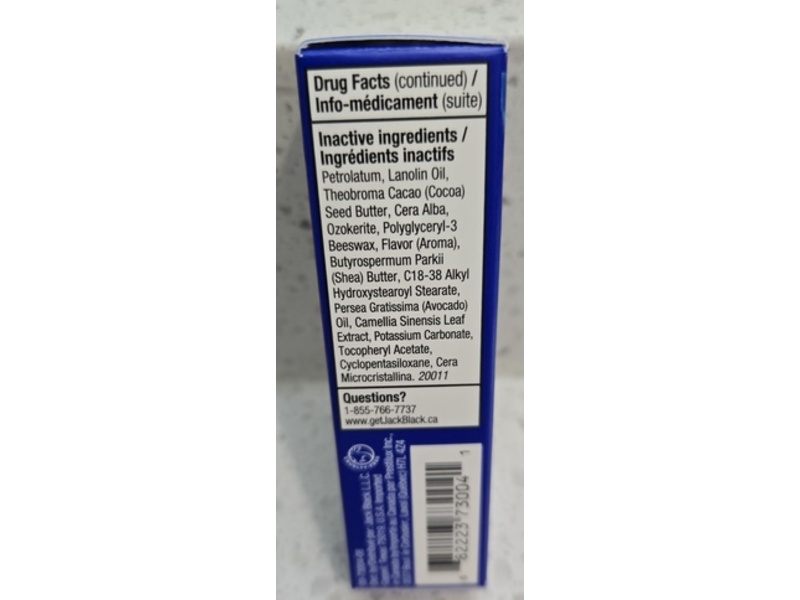 Jack Black Moisture Therapy Lip Balm, SPF 25, Mint, 0.25 fl oz/7 g