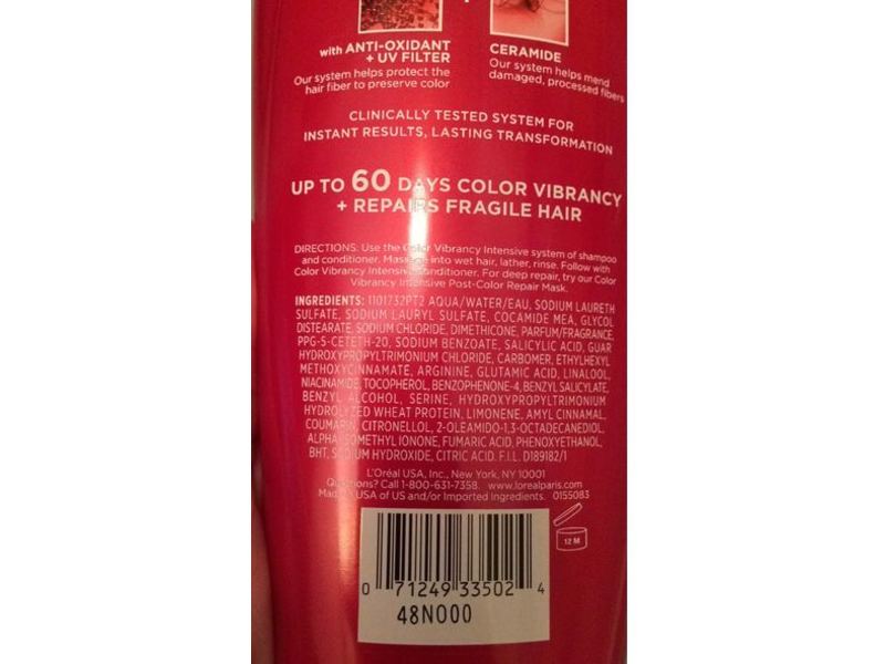 L'Oreal Paris Hair Care Expert Color Vibrancy Intensive Shampoo, 12.6 fl oz/375 mL