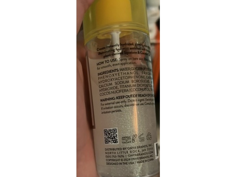 Onyx Professional Hydrating Body Shimmer Mist, Coconut Bliss, 3.38 fl oz/100 mL