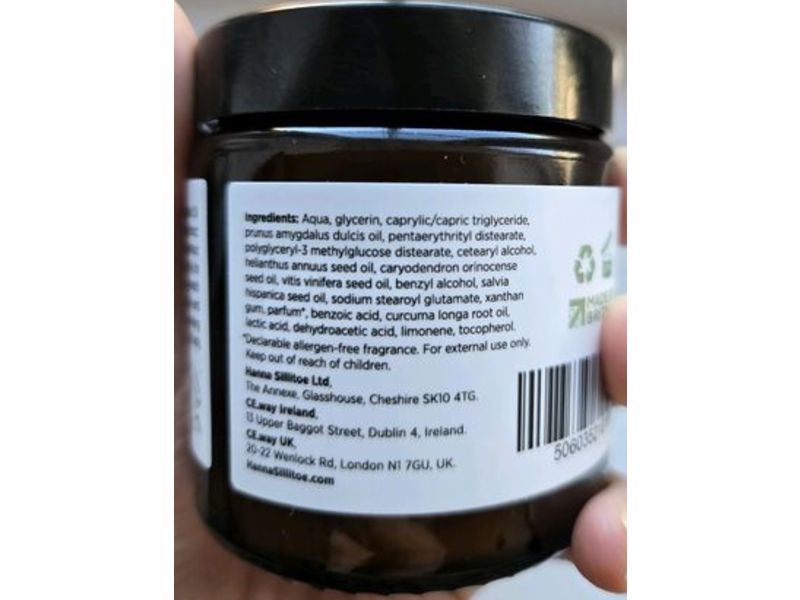 Hanna Sillitoe Body Cream, Chia, 4 fl oz/120 mL