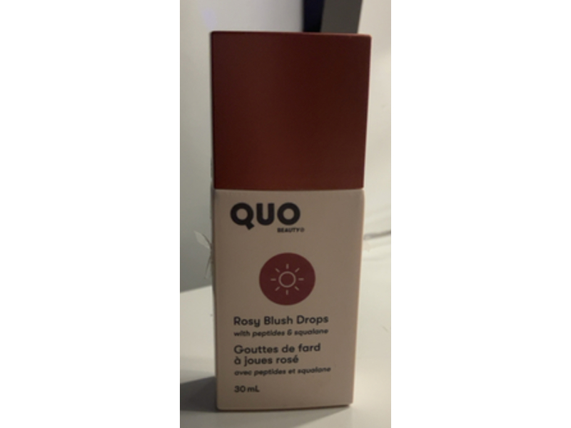 QUO Beauty Rosy Blush Drops, Peptides & Squalane, 30 mL