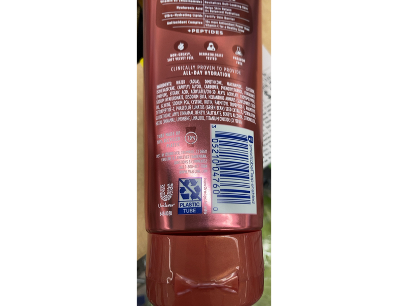 Vaseline Supple & Soft Serum Burst Lotion, Vitamin B3 + Hyaluronic Acid & Peptides, 7.5 fl oz/222 mL