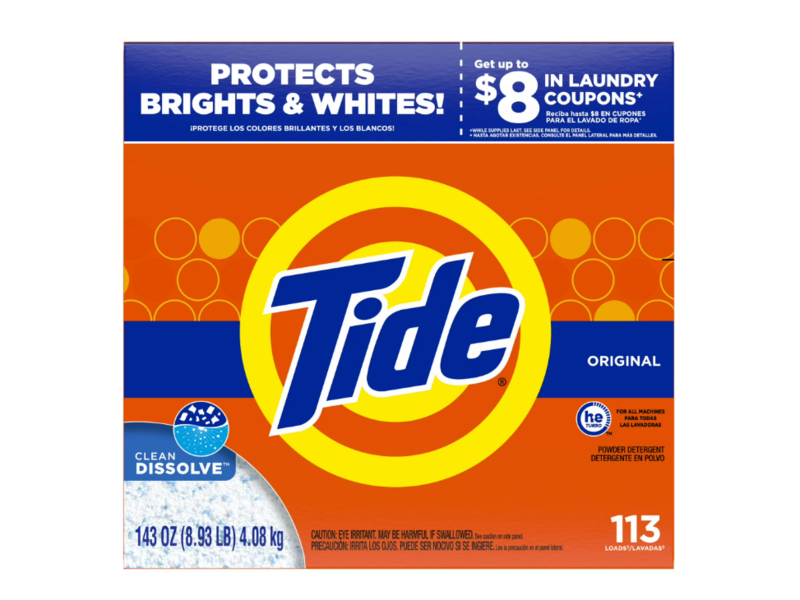 Tide Powder Laundry Detergent, Original, 113 Loads, 143 oz/4.08 kg