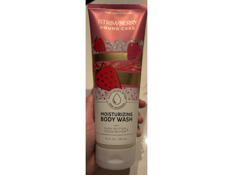 Bath & Body Works Strawberry Pound Cake Moisturizing Body Wash, Shea Butter + Cocoa Butter, 10 fl oz/295 mL