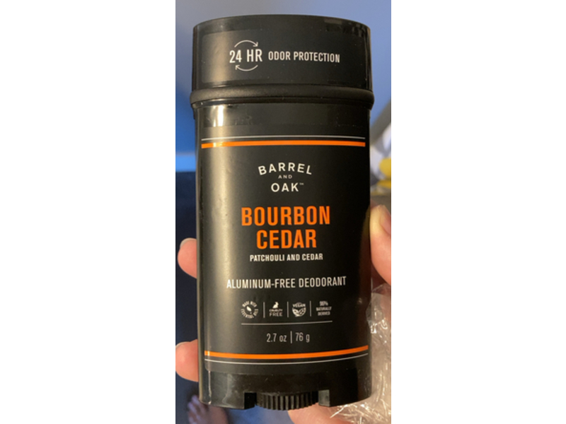Barrel & Oak Deodorant, Bourbon Cedar, 2.7 oz/76 g, Pack Of 2