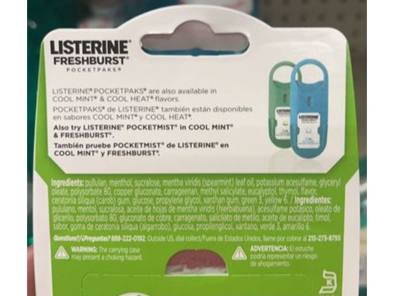 Listerine Fresh Burst Pocket Paks, 72 Count, Pack Of 3