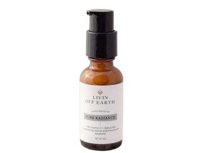 Livin Off Earth Pure Radiance Vitamin C Serum, Vitamin C + Bakuchiol, 1 fl oz