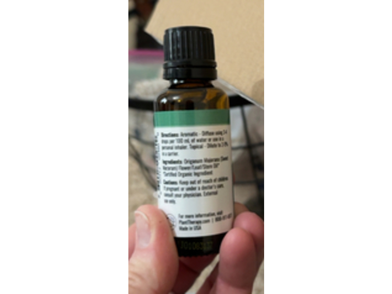 Plant Therapy Organic Sweet Marjoram Essential Oil, 1 fl oz/30 mL