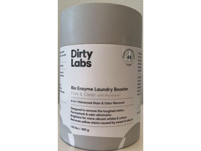 Dirty Labs Bio Enzyme Laundry Booster, Free & Clear, 48 Loads, 480 g