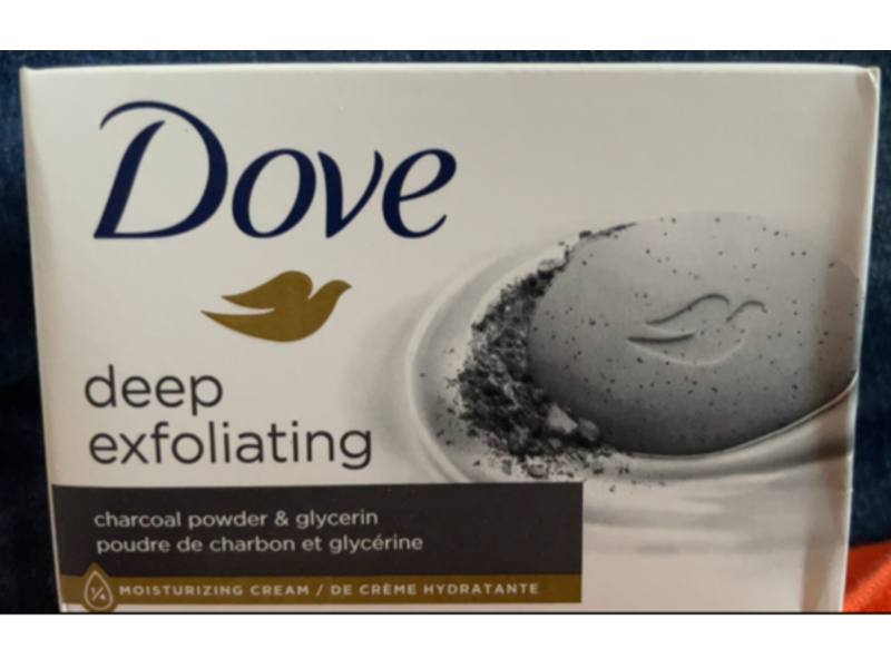 Dove Deep Exfoliating Beauty Bar, Charcoal Powder & Glycerin, 3.75 oz/106 g, 14 Count