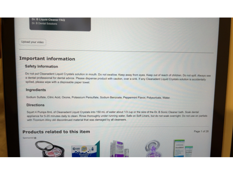 Dr. B Dental Solutions Liquid Crystal Soak Cleanser, 12 fl oz